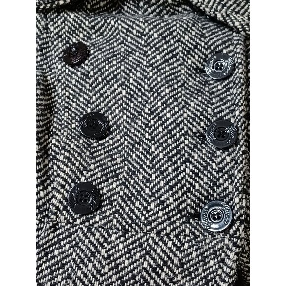 Guess Los Angeles Womens Herringbone Wool Blend Double-Breasted Coat - Picture 7 of 10
